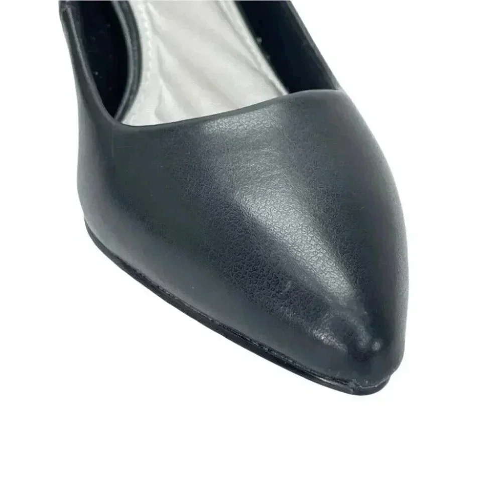 Easy Street Passion Black Faux Leather Womens Heels Size 5.5M